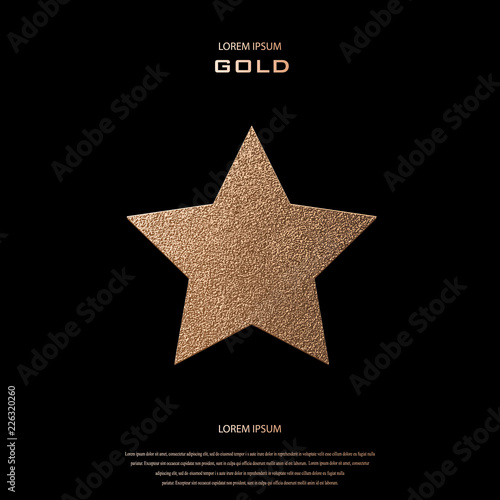 Gold Star logo. Golden shin...