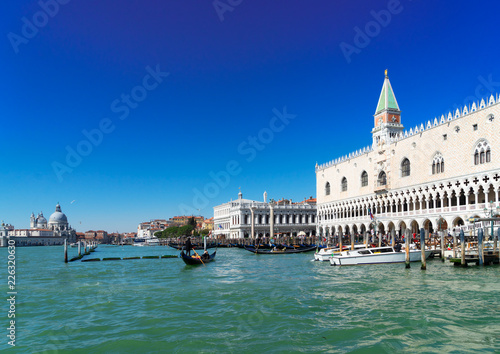 Palace of Doges at San Marco embankment and Lagoon water, Venice, Italy © neirfy