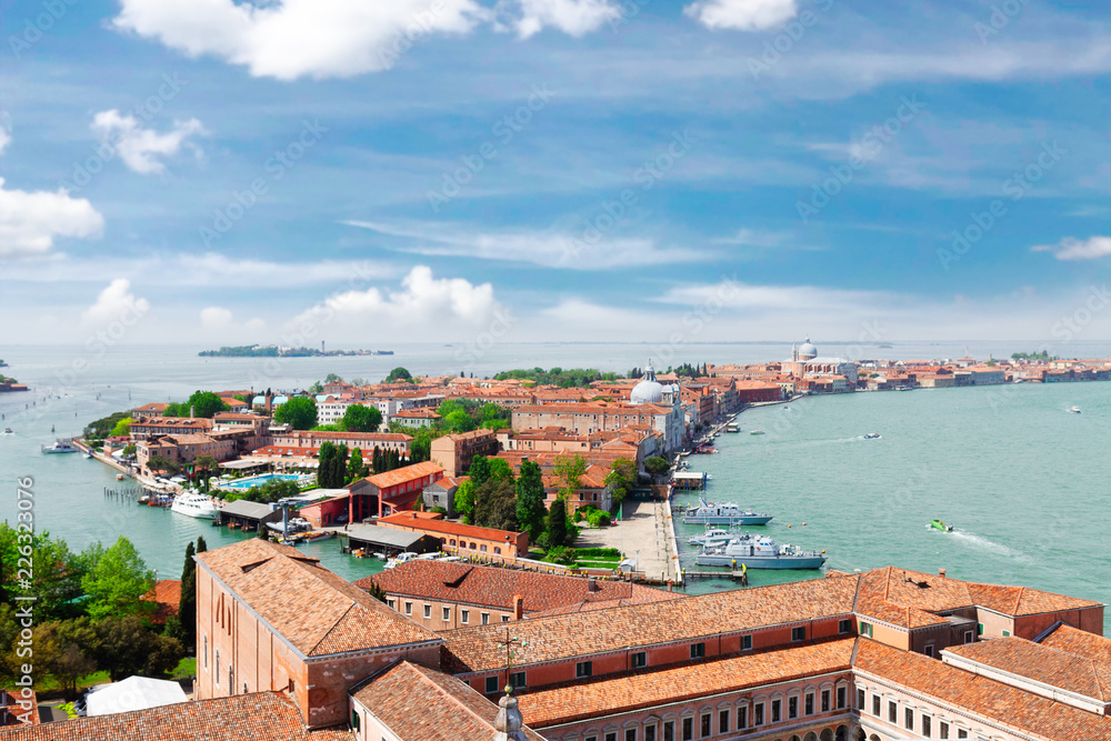 view of San Giorgio and Giudecca islands, Venice, Italy