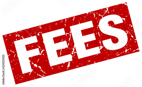 square grunge red fees stamp