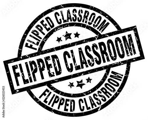 flipped classroom round grunge black stamp