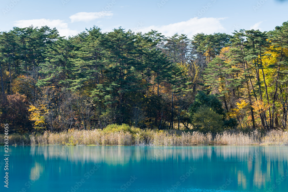 Goshiki-numa Urabandai Fukushima Autumn Japan Goshiki-numa Urabandai Fukushima Autumn Japan
