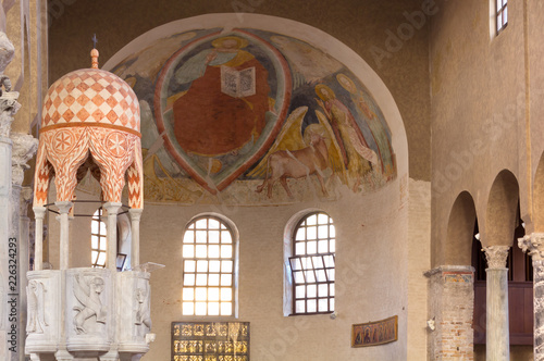 Interior of the Basilica of Sant'Eufemia in Grado, Italy photo