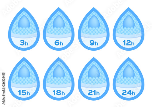 blue water absorption vector icon