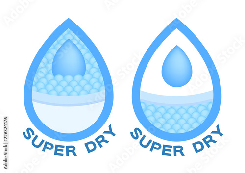 blue water absorption vector icon