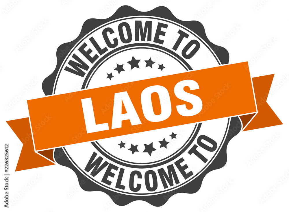 Fototapeta premium Laos round ribbon seal