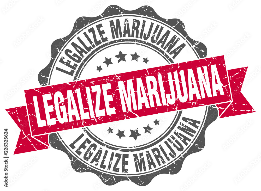 Obraz premium legalize marijuana stamp. sign. seal