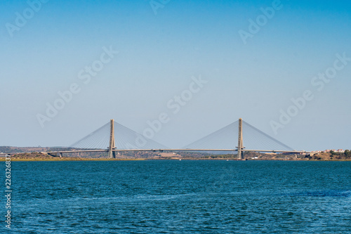 Guadiana International Bridge connecting Ayamonte town in Spain and Castro Marim town in Portugal