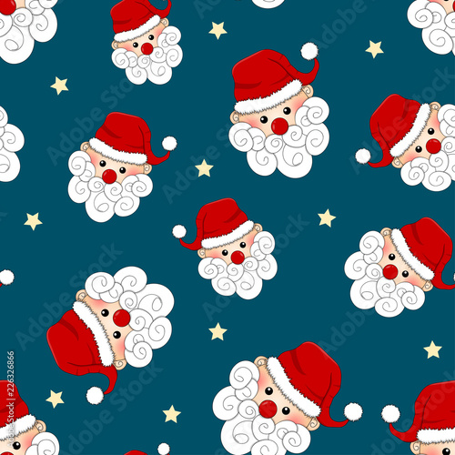 Santa Claus and Star Seamle...