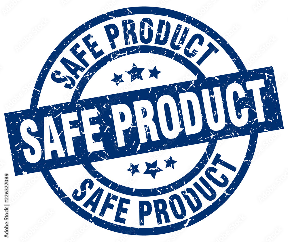 safe product blue round grunge stamp
