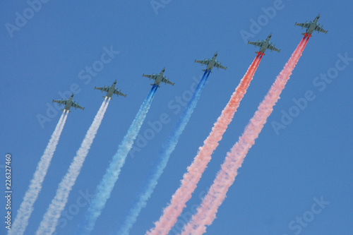 Aviation on Parade of Victory in II World War in Russia 