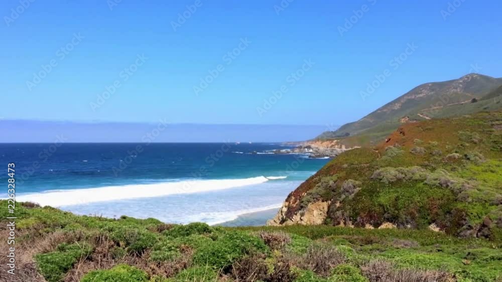 The Pacific Ocean from Highway One, at the Big Sur area, in California, United States. The Pacific Ocean from Highway One, at the Big Sur area, in California, United States.