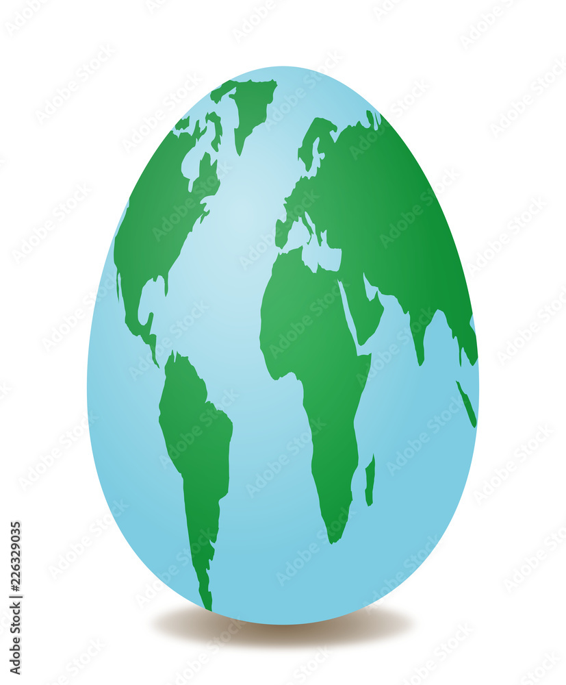 Abstract Easter egg as globe