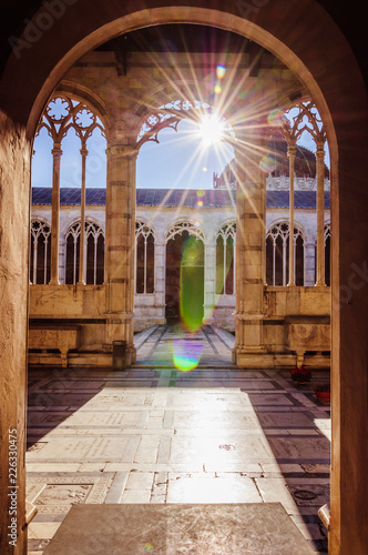 View on the internal yard of an architectural complex near Pisa tower