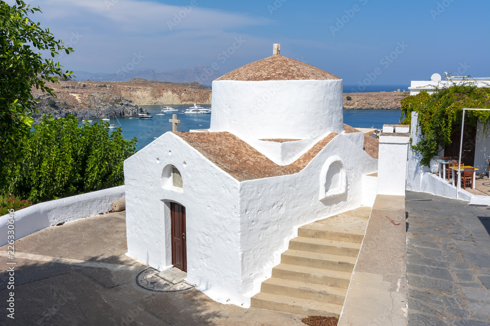 Small church in Lindos, Rhodes island, Greece