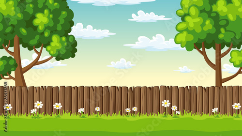 Summer Landscape With Fence