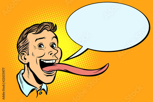 man with a long tongue