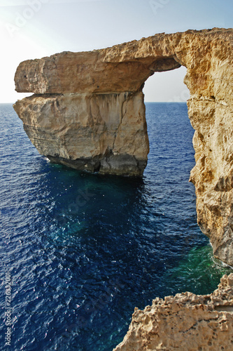 The Azure Window also known as the Dwejra Window on the island of Gozo in Malta. 