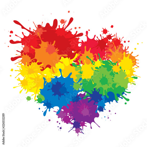 Rainbow heart / Vector illustration, LGBT movement symbol