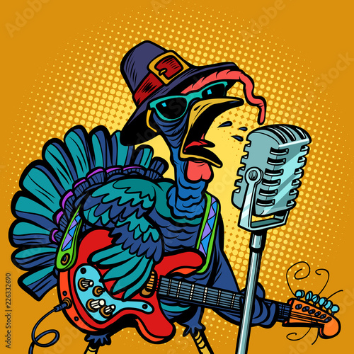 Thanksgiving Turkey character singer. Holiday party