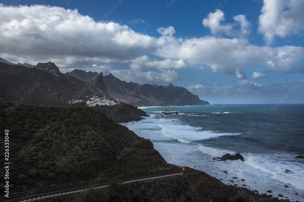 Beautiful view on Almasiga beach near Santa Cruz de Tenerife on Canary islands, Spain.