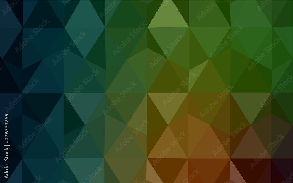 Fototapeta premium Dark Green, Red vector shining triangular backdrop.