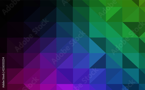 Dark Multicolor vector gradient triangles pattern.