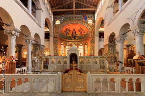 Interior architectutre of St Demetrius church of Thessaloniki