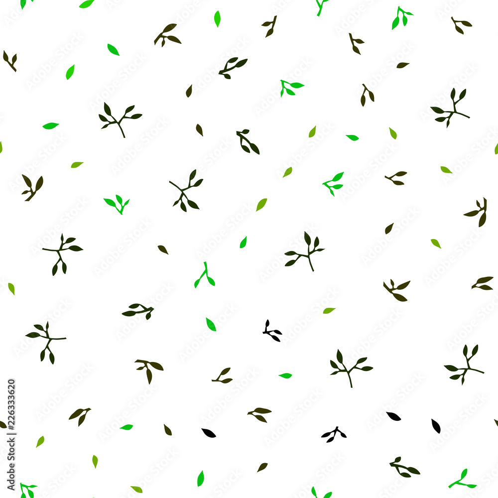 Obraz premium Light Green, Yellow vector seamless elegant template with leaves.