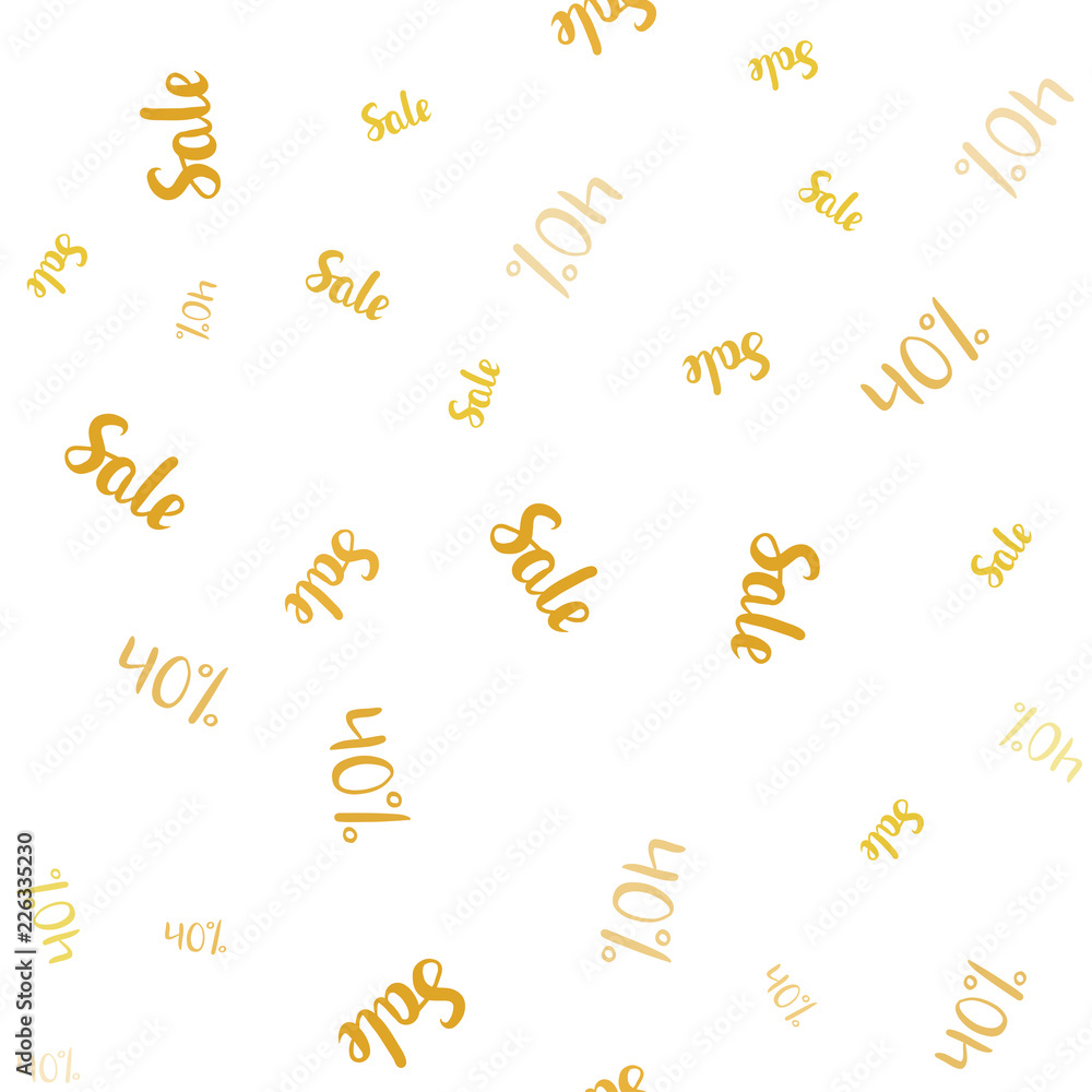 Dark Yellow vector seamless texture with selling prices 40 %.