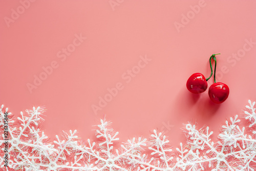 Fake red cherry with Xmas s...
