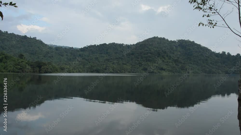 landscape of mountain and reflection on water surface in lake landscape of mountain and reflection on water surface in lake
