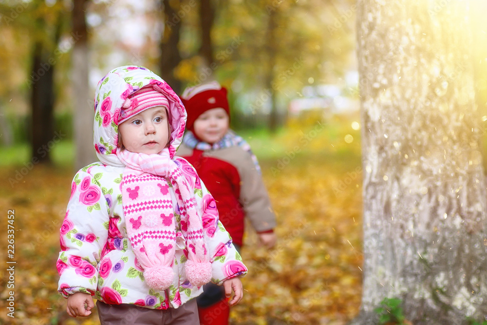 children having fun on a walk children having fun on a walk