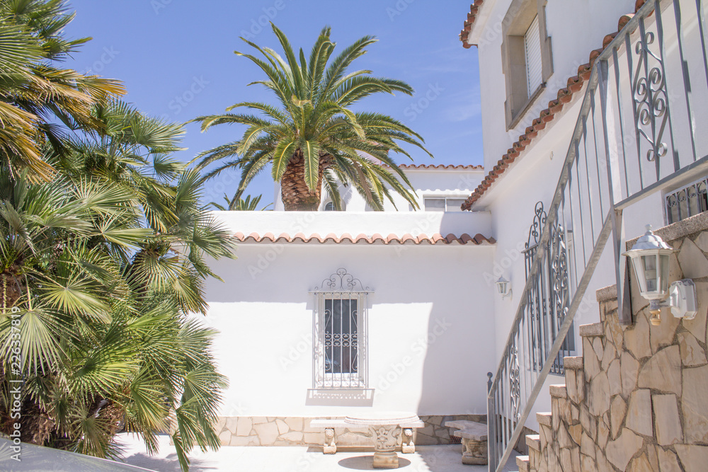 holiday home in summer Spain South palm tree beautiful architecture sun