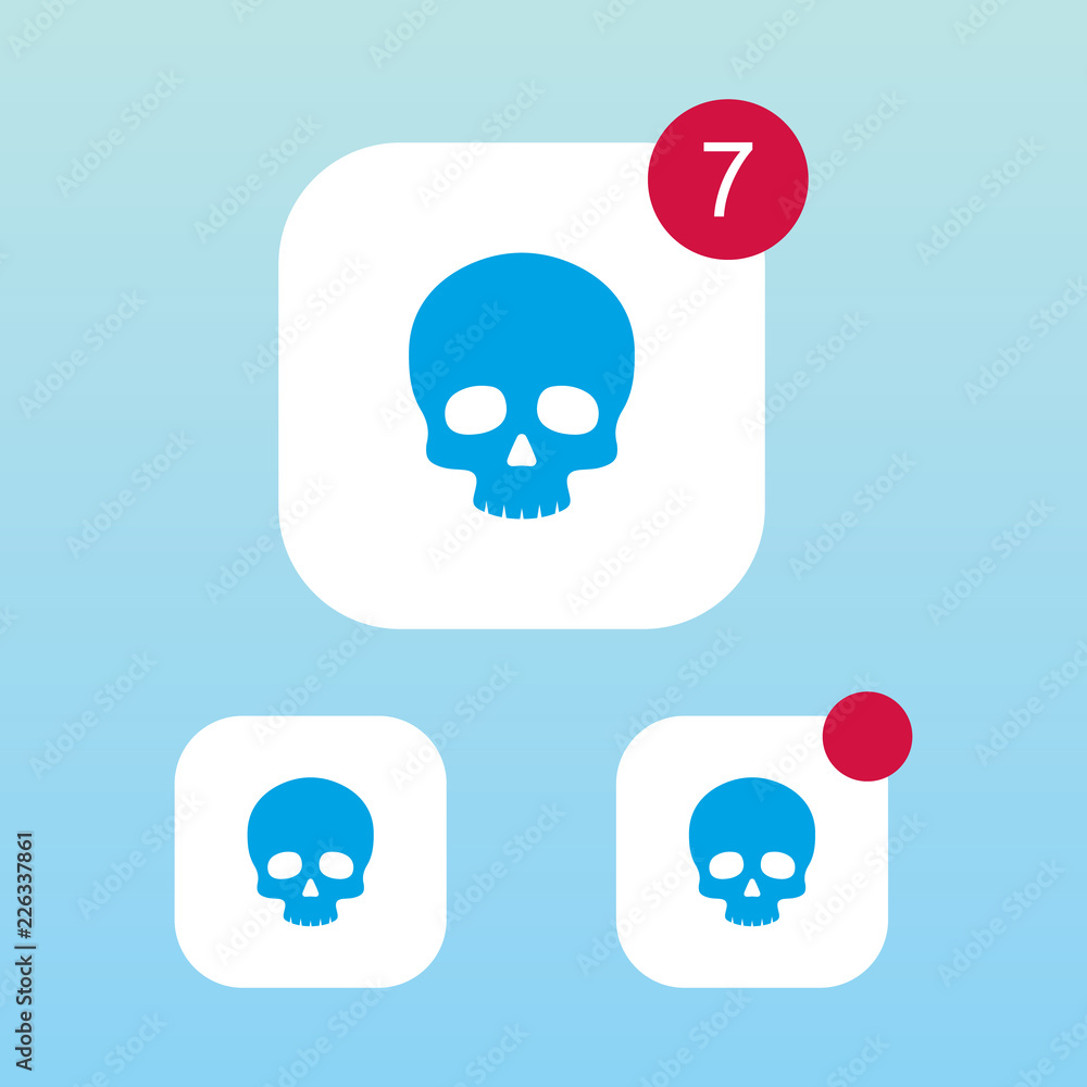 Skull Icon With Notification Skull Icon With Notification