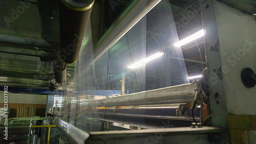 Chemical production of the bopp film. Film extrusion. Production of a stretch film of granular low density polyethylene. flat-slit technology