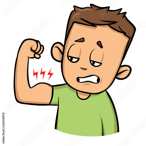 Calf leg pain, man holding sore and painful muscle, sprain or cramp ache filled with red pink bright place. Person injured when exercising or running
