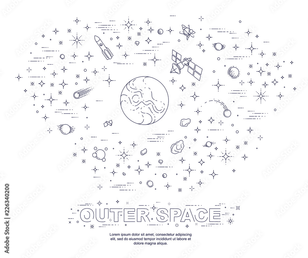 Φωτογραφία Fantastic undiscovered galaxy with unknown planets, science fiction, with stars and other elements