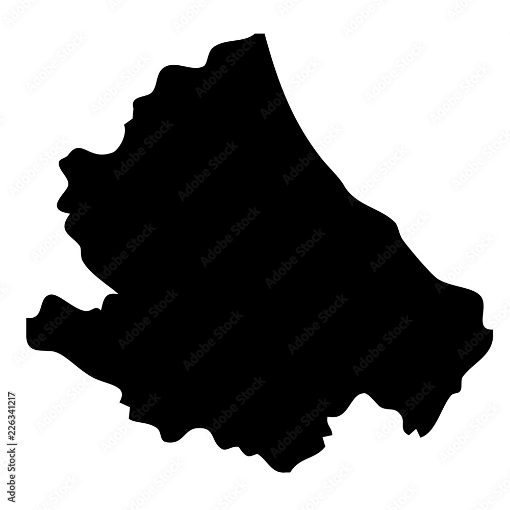 Black map country of Ambruzzo, Italy