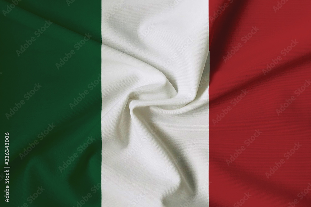 Waving Italian flag with a fabric texture Waving Italian flag with a fabric texture