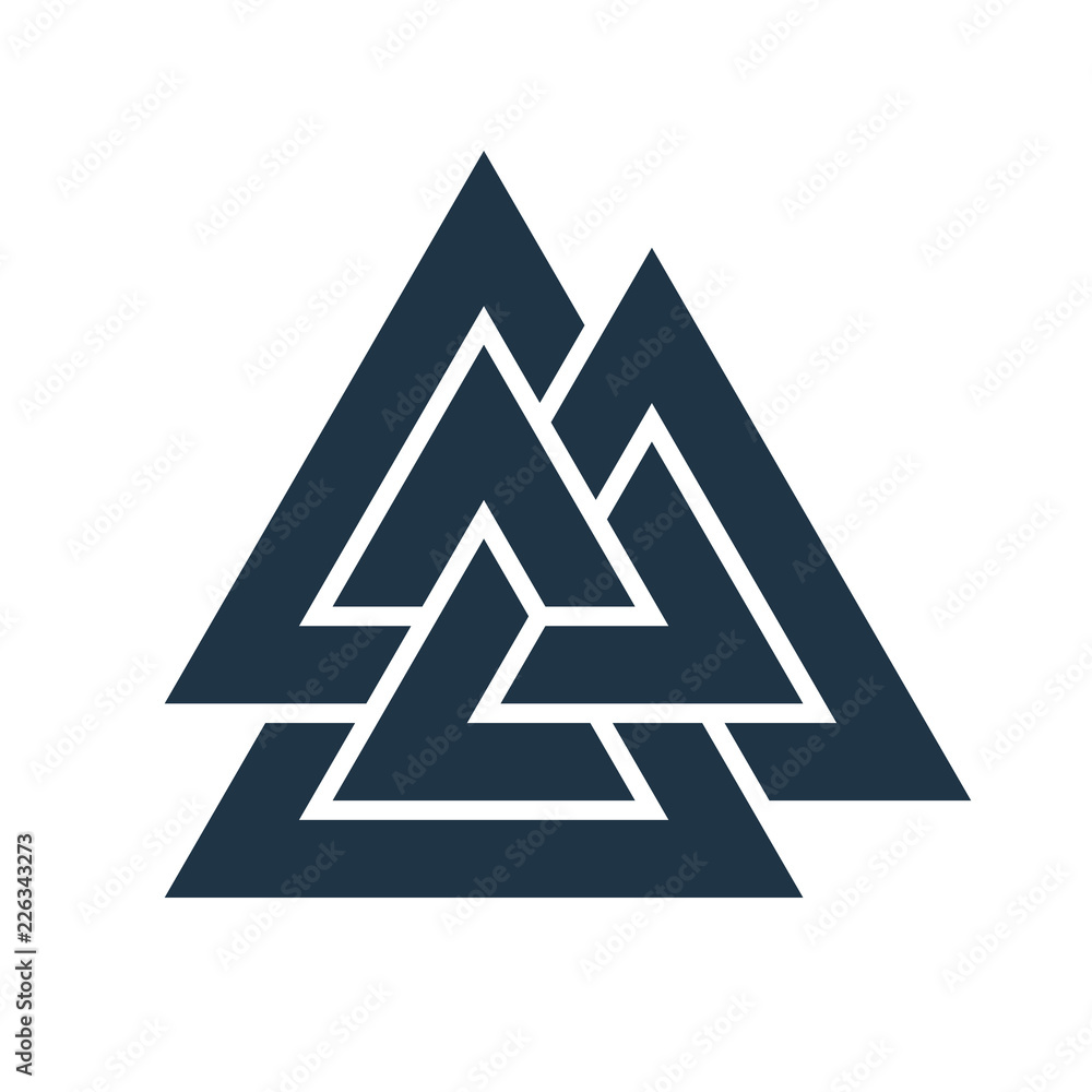 Interwoven triangles. Vector illustration. valknut. Interwoven triangles. Vector illustration. valknut.