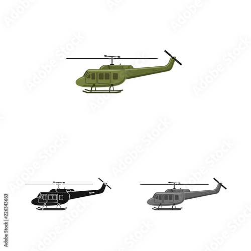 Vector design of weapon and gun sign. Collection of weapon and army stock vector illustration.