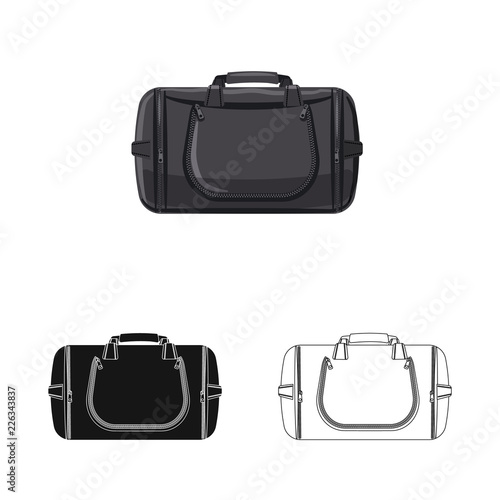 Vector illustration of suitcase and baggage logo. Collection of suitcase and journey stock symbol for web.