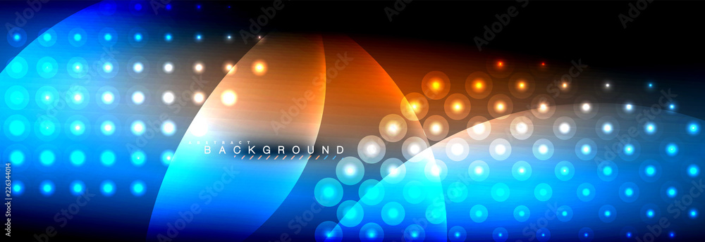 Vector blurred neon glowing circles with flowing and liquid light concept, energy magic fantastic abstract background Vector blurred neon glowing circles with flowing and liquid light concept, energy magic fantastic abstract background
