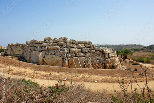 Ġgantija - megalithic temple complex from the Neolithic on island of Gozo in Malta 
