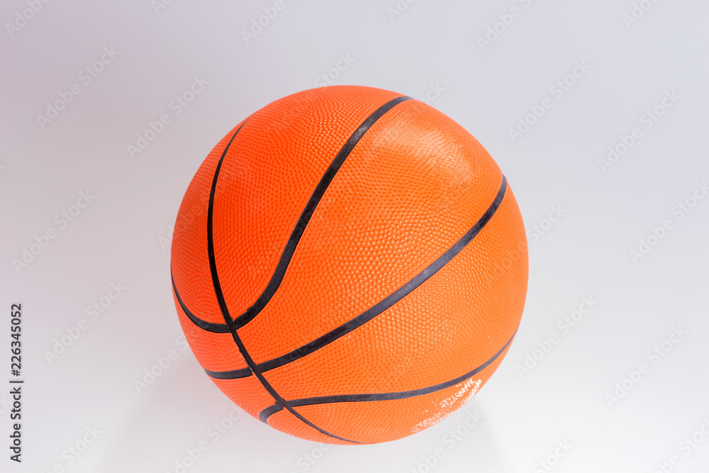 Orange color Basketball over white background. Basketball isolated