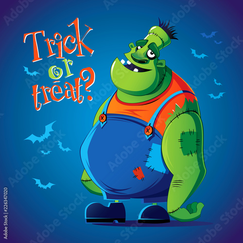 Halloween Frankenstein. Vector character