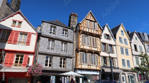 Façades de maisons traditionnelles à Morlaix, en Bretagne (France)
