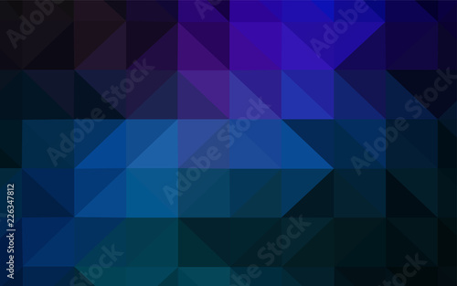 Dark BLUE vector abstract polygonal template.