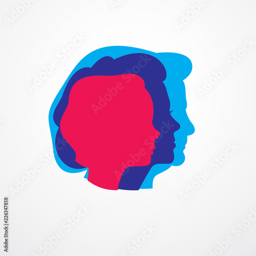 Woman life age years concept, the time of life, periods and cycle of life, growing old, maturation and aging, one generation and age categories. Vector simple classic icon or logo design.